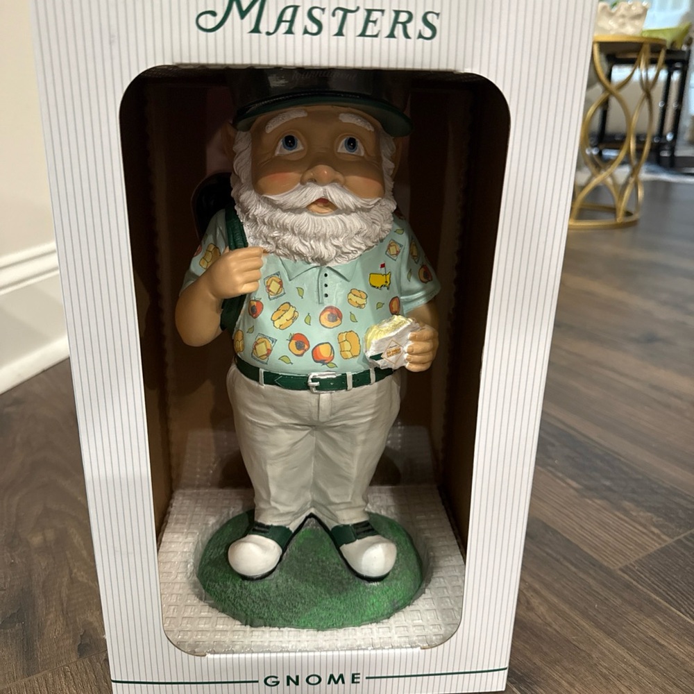 Golf Gnome Figurine with Green and White Outfit